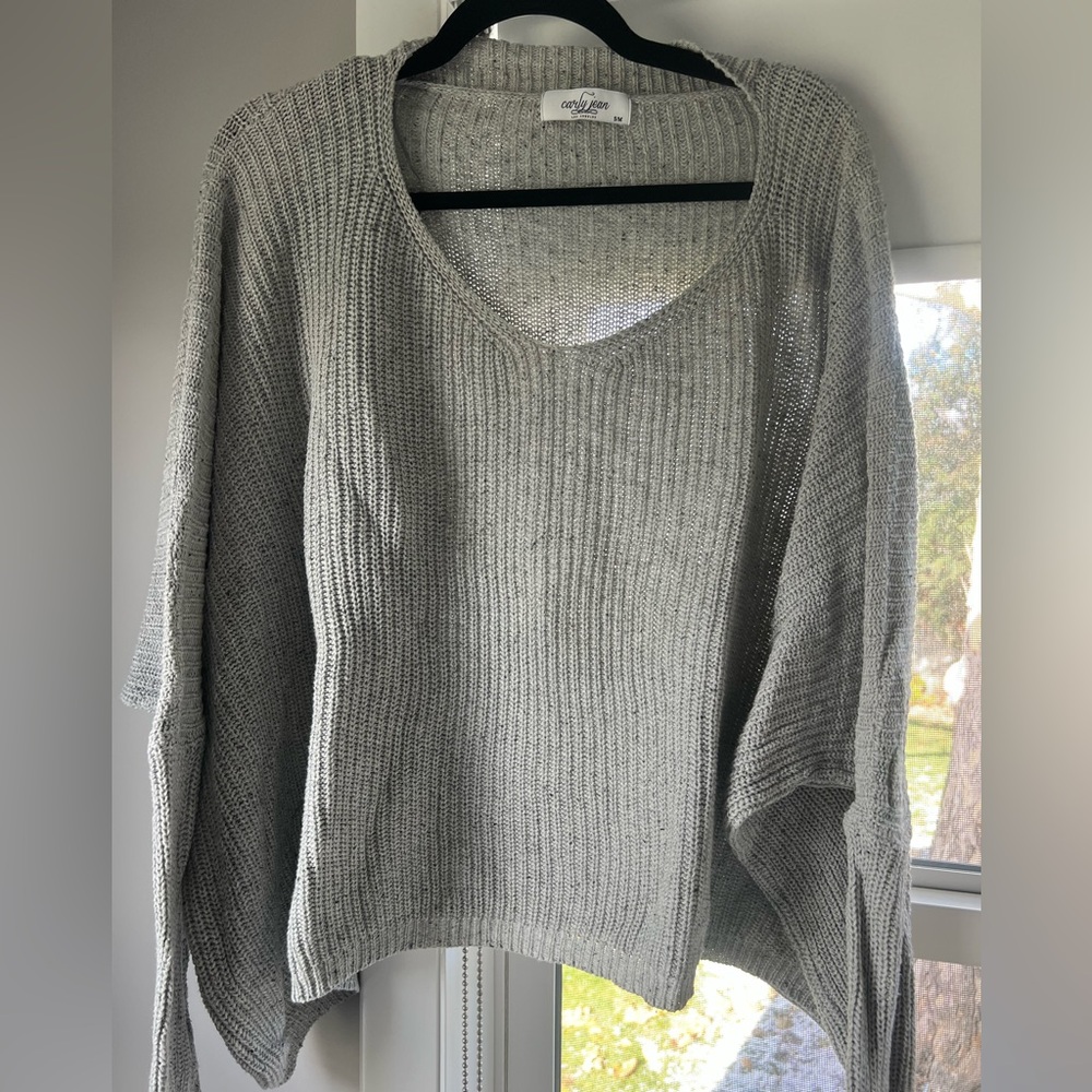 Carly Jean Los Angeles Heather Gray Women's Sweater